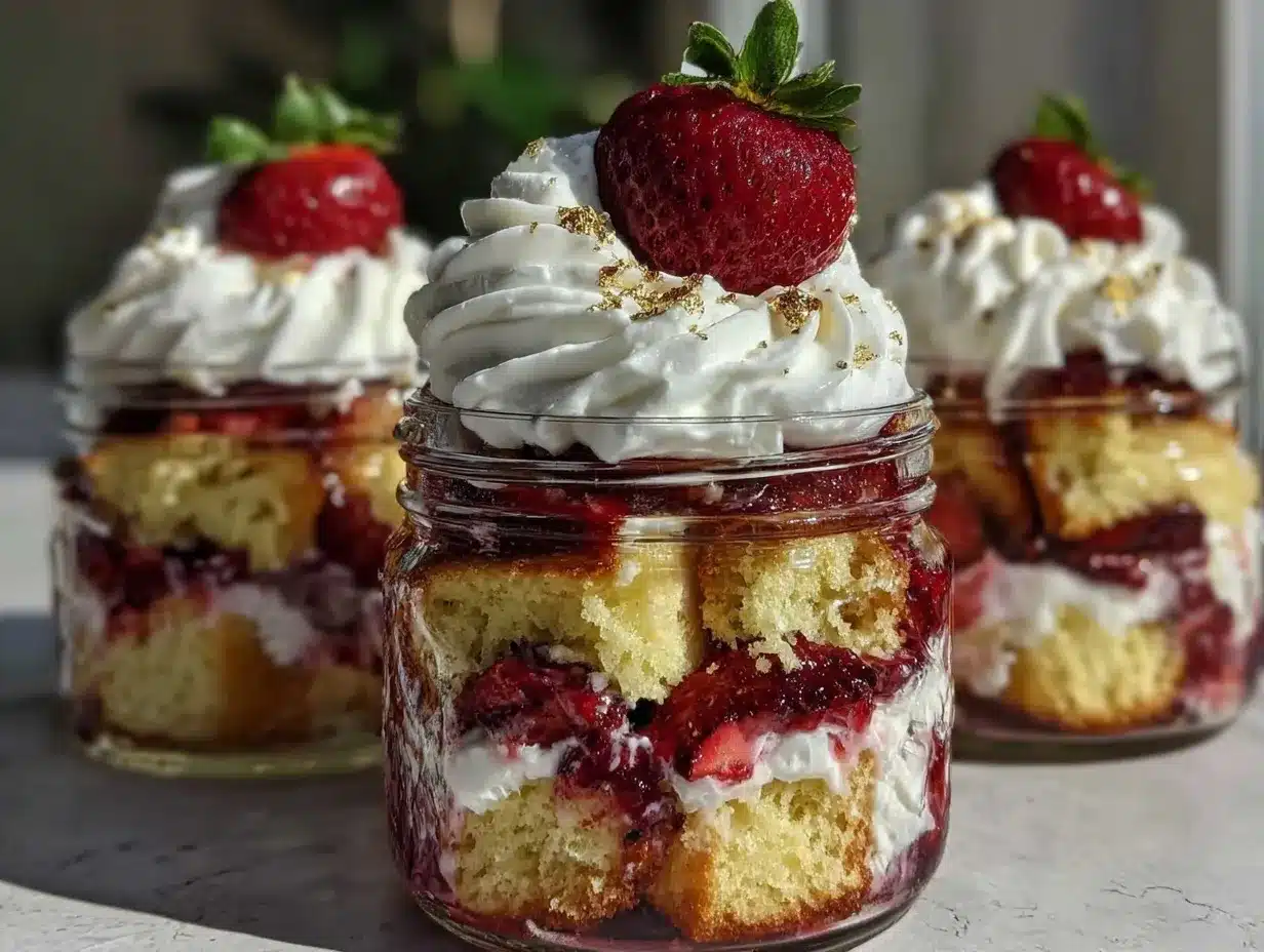 easy strawberry shortcake trifle preparation steps