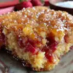easy tangy rhubarb dump cake - featured image