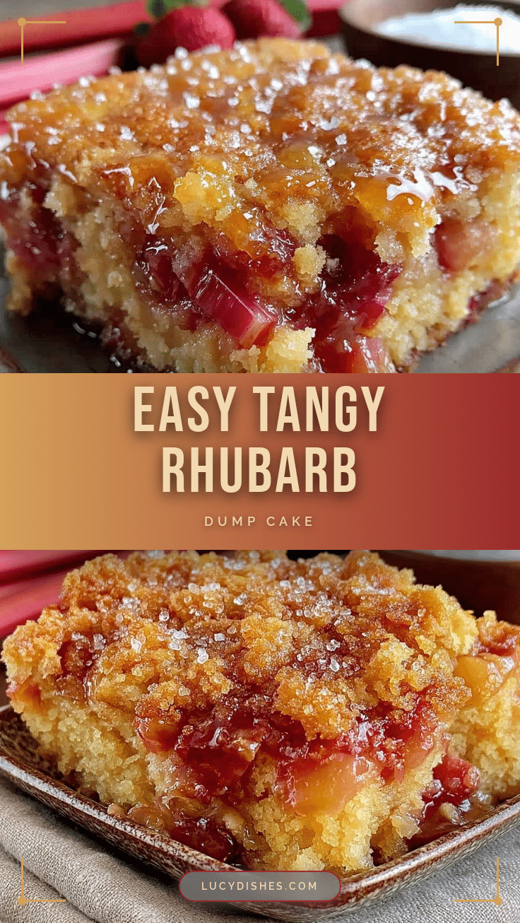 easy tangy rhubarb dump cake recipe