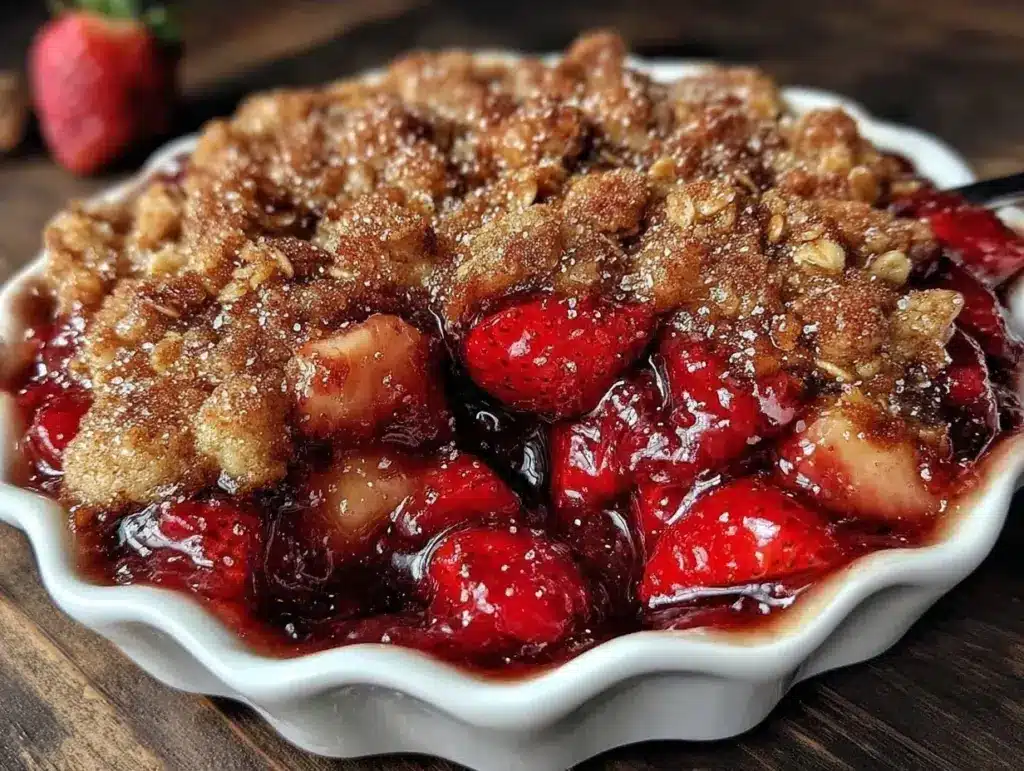 Easy Tangy Strawberry Rhubarb Crisp - featured image