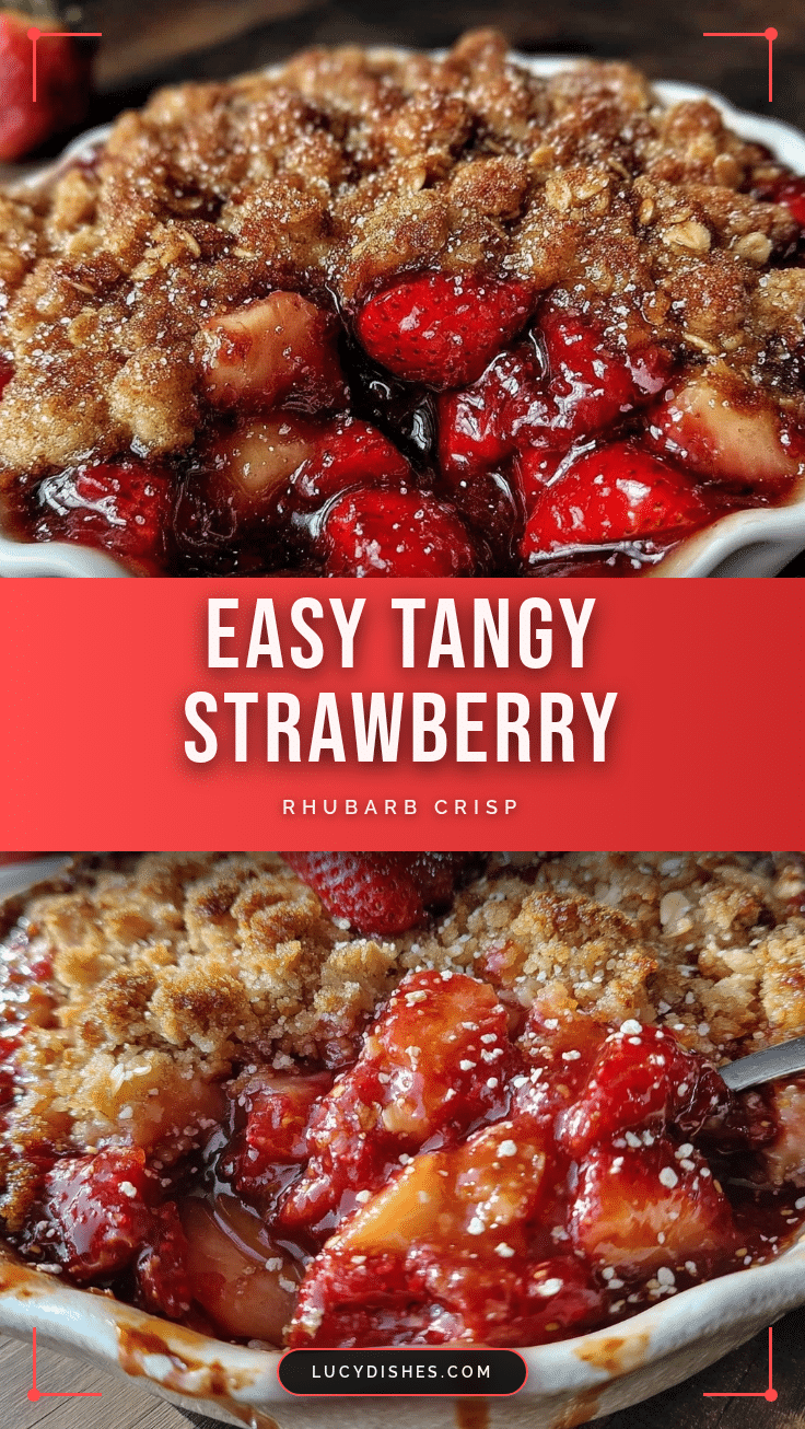 Easy Tangy Strawberry Rhubarb Crisp recipe
