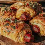 firecracker hot dogs wrapped in puff pastry - featured image