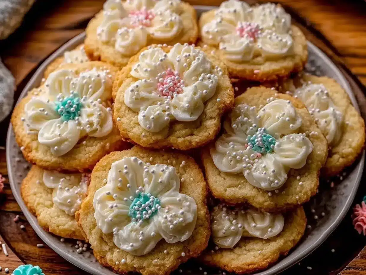 flower-shaped sugar cookies preparation steps