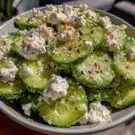 fresh cucumber salad with feta - featured image