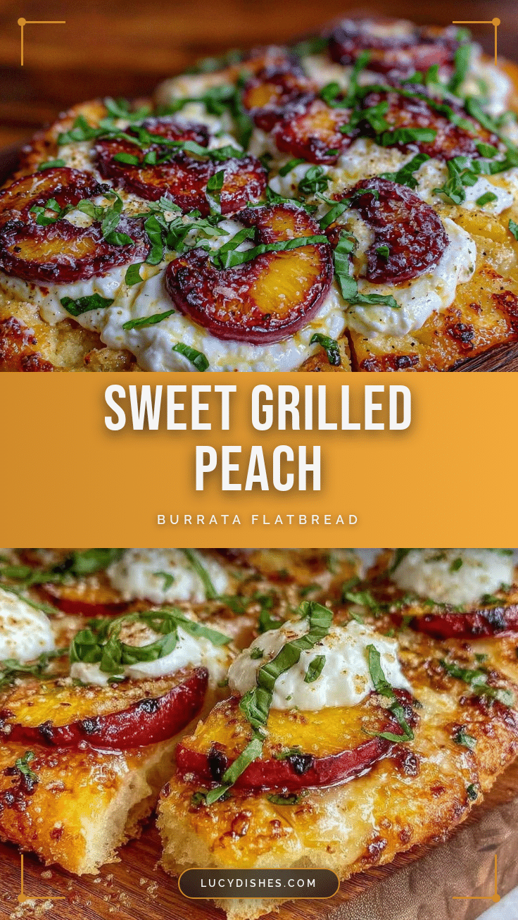 grilled peach and burrata flatbread recipe
