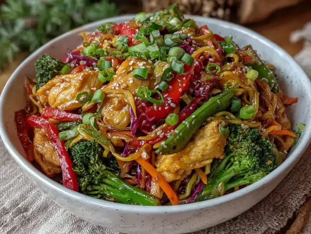 healthy gestational diabetes chicken stir fry - featured image