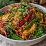 healthy gestational diabetes chicken stir fry - featured image