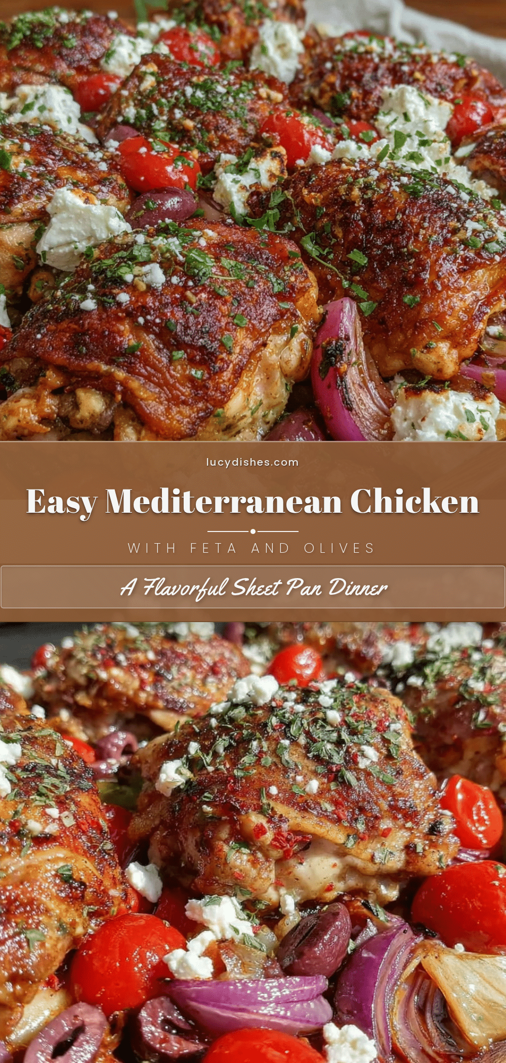 Mediterranean chicken sheet pan dinner recipe