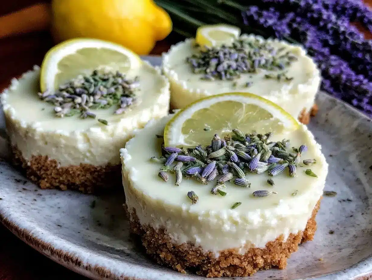 mini lemon lavender cheesecakes preparation steps
