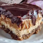no bake peanut butter chocolate eclair cake - featured image
