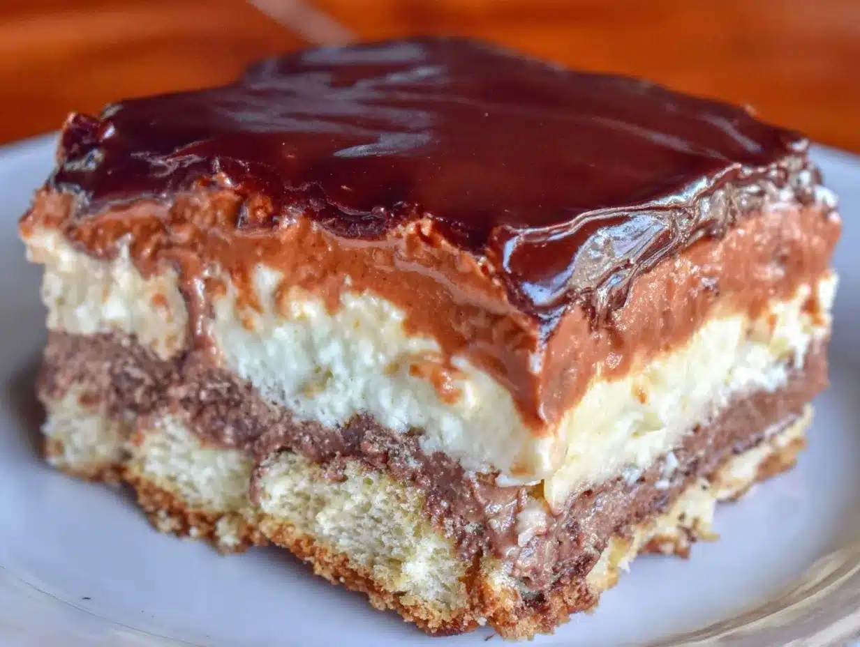 no bake peanut butter chocolate eclair cake preparation steps