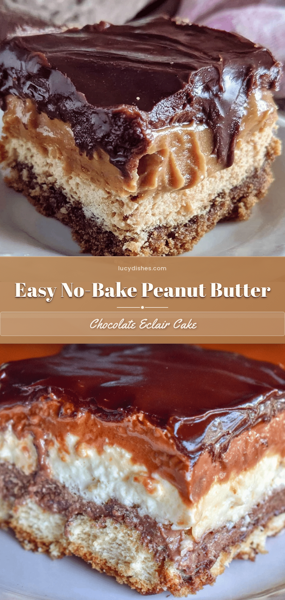 no bake peanut butter chocolate eclair cake recipe