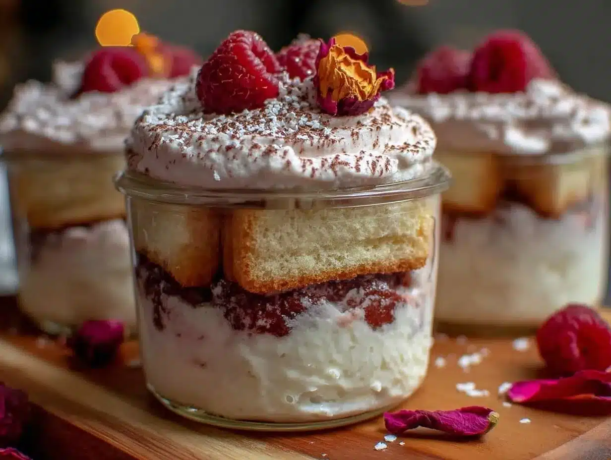no bake raspberry rose tiramisu preparation steps