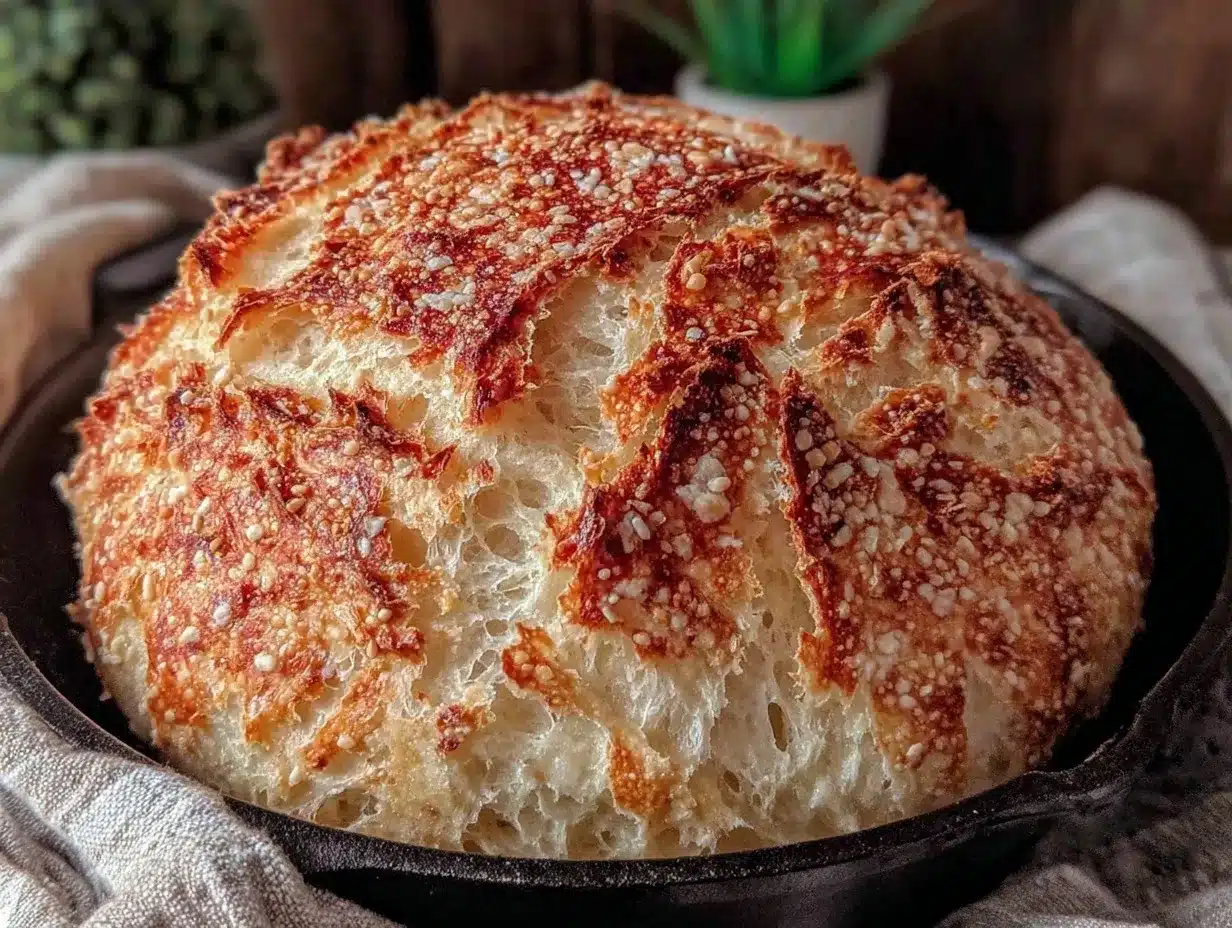 no-knead Dutch oven bread preparation steps