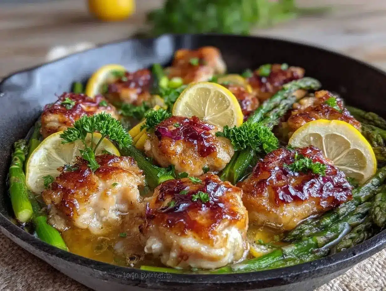 one skillet lemon asparagus chicken preparation steps