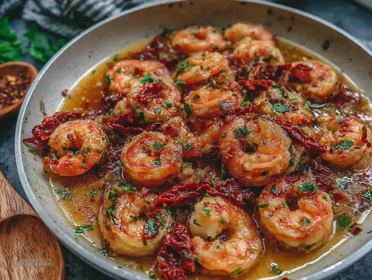 Quick Creamy Tuscan Butter Shrimp preparation steps