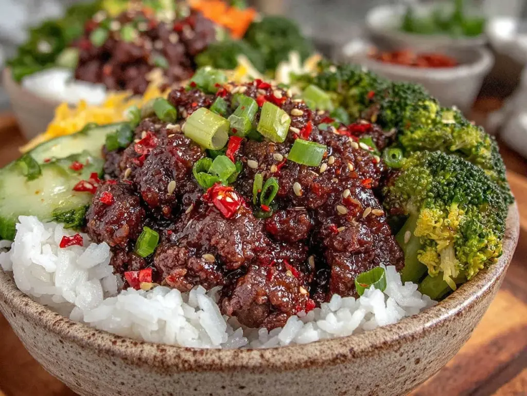 quick korean ground beef bulgogi bowls - featured image