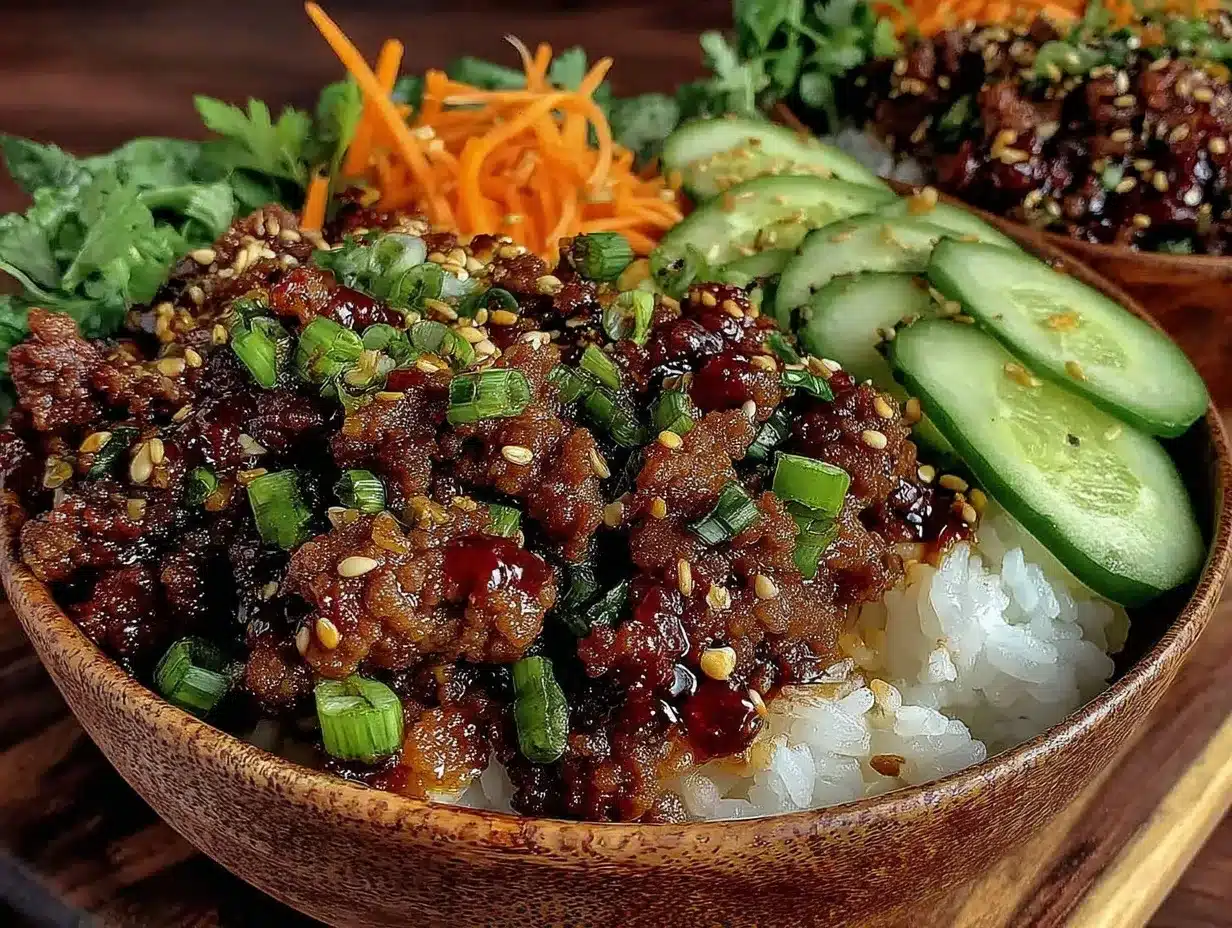 quick savory korean ground beef bowl preparation steps