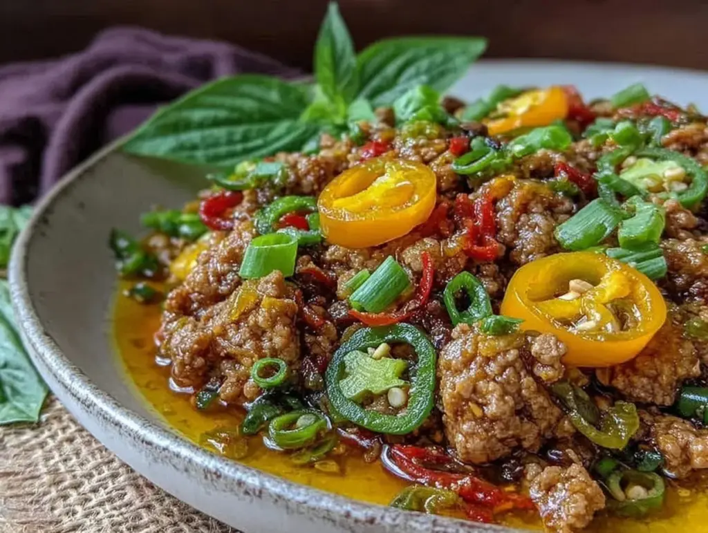 quick Thai basil ground turkey stir-fry - featured image
