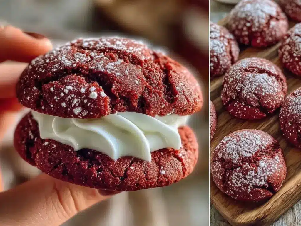 red velvet crinkle cookies - featured image