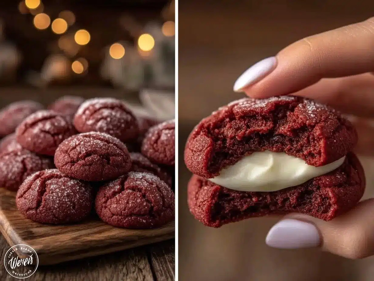 red velvet crinkle cookies preparation steps