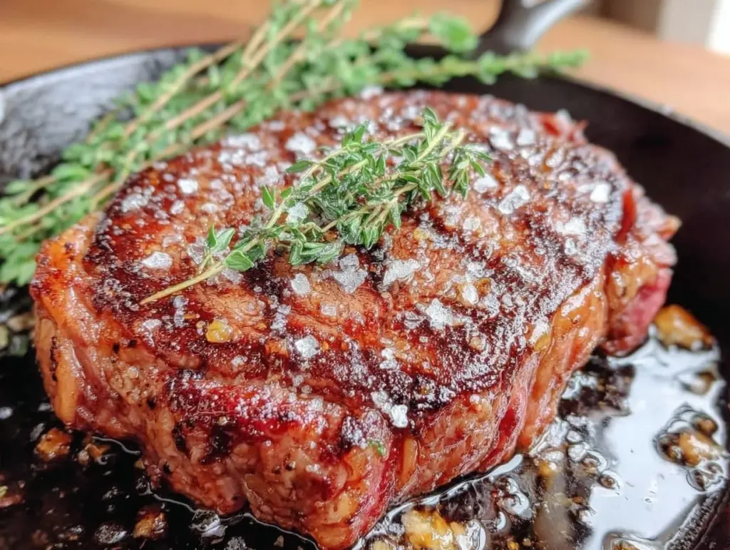 reverse seared ribeye steak - featured image