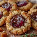 salted caramel thumbprint cookies - featured image