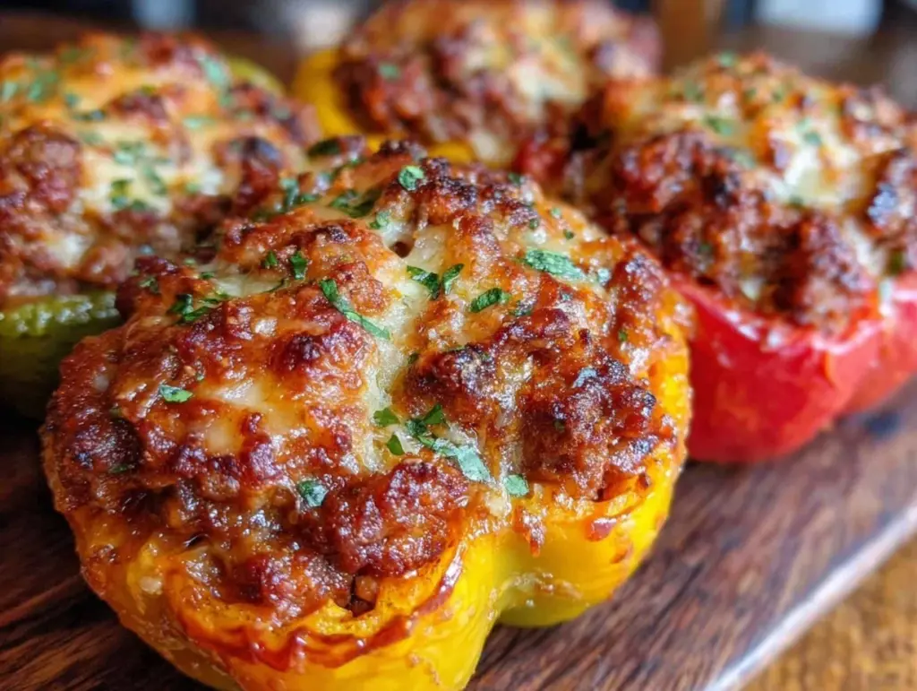 savory stuffed bell peppers without rice - featured image