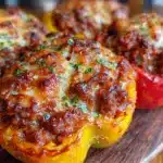 savory stuffed bell peppers without rice - featured image