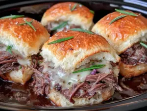 slow cooker french dip sliders - featured image