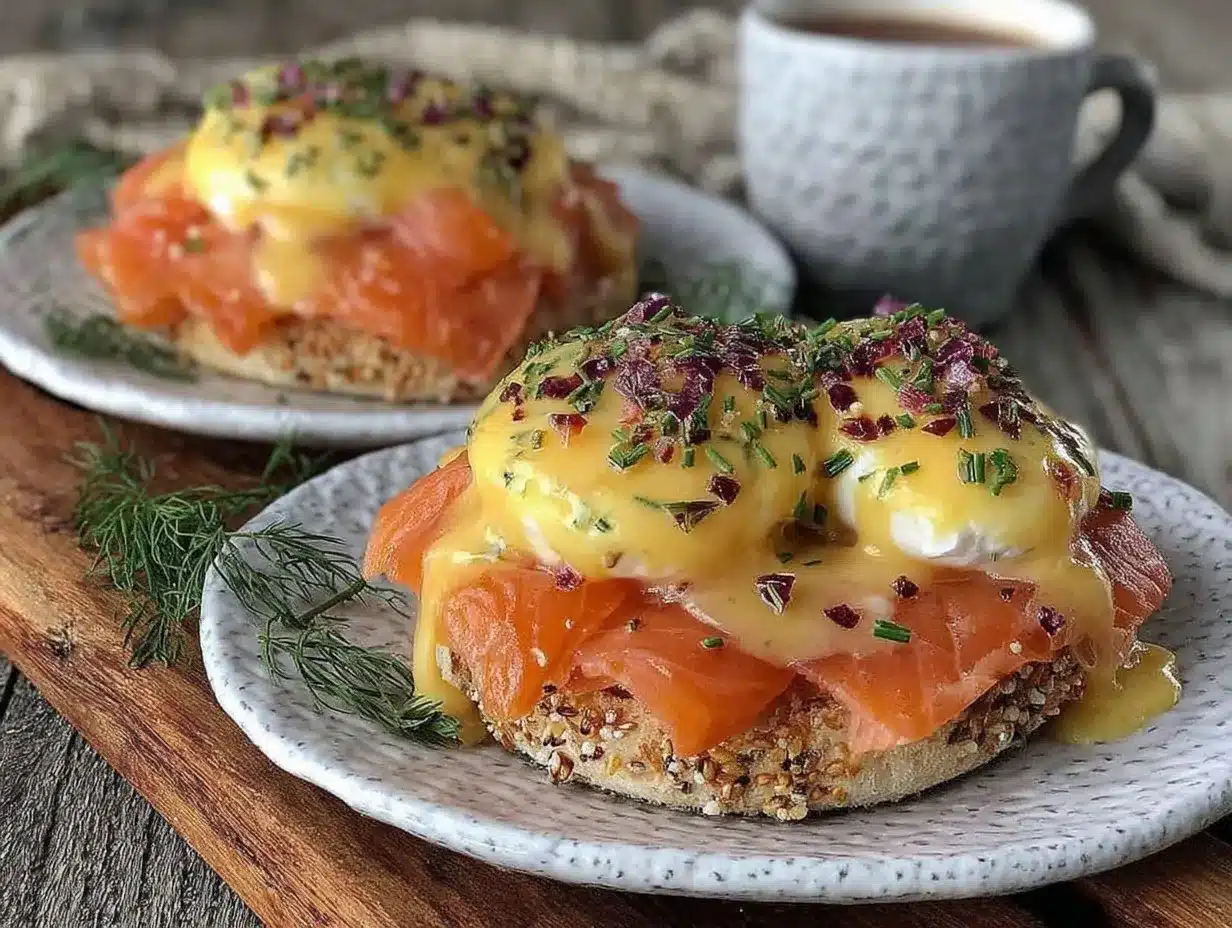 Smoked Salmon Eggs Benedict preparation steps