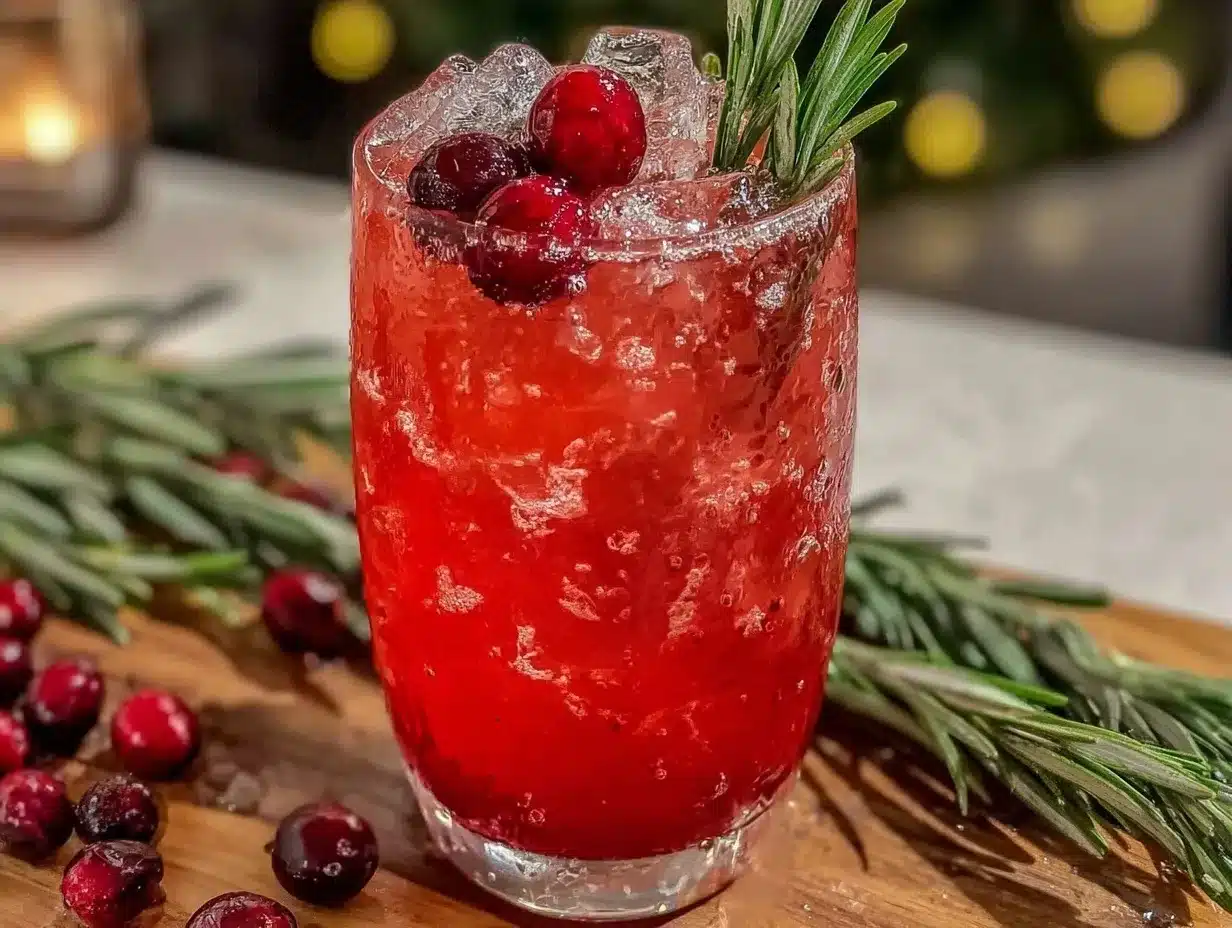 sparkling cranberry mocktail preparation steps