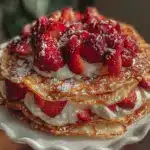 strawberry crepe cake recipe - featured image