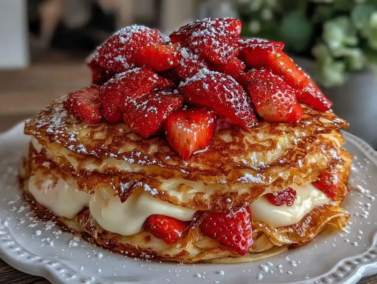 strawberry crepe cake recipe preparation steps