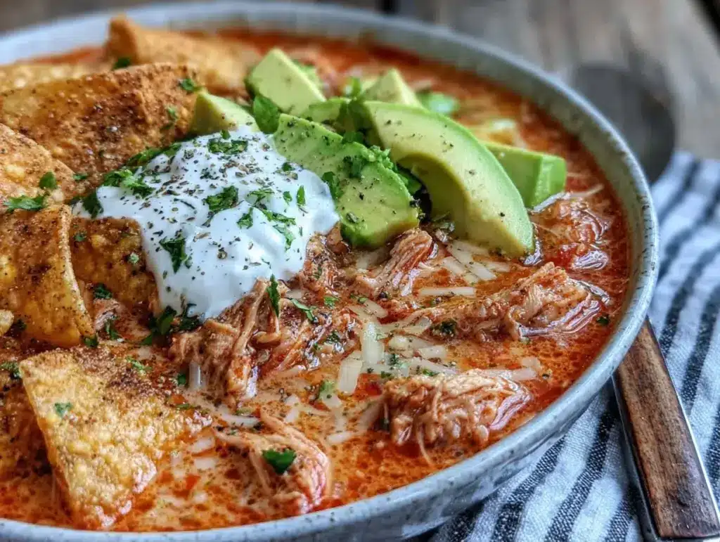 summer crockpot chicken tortilla soup - featured image