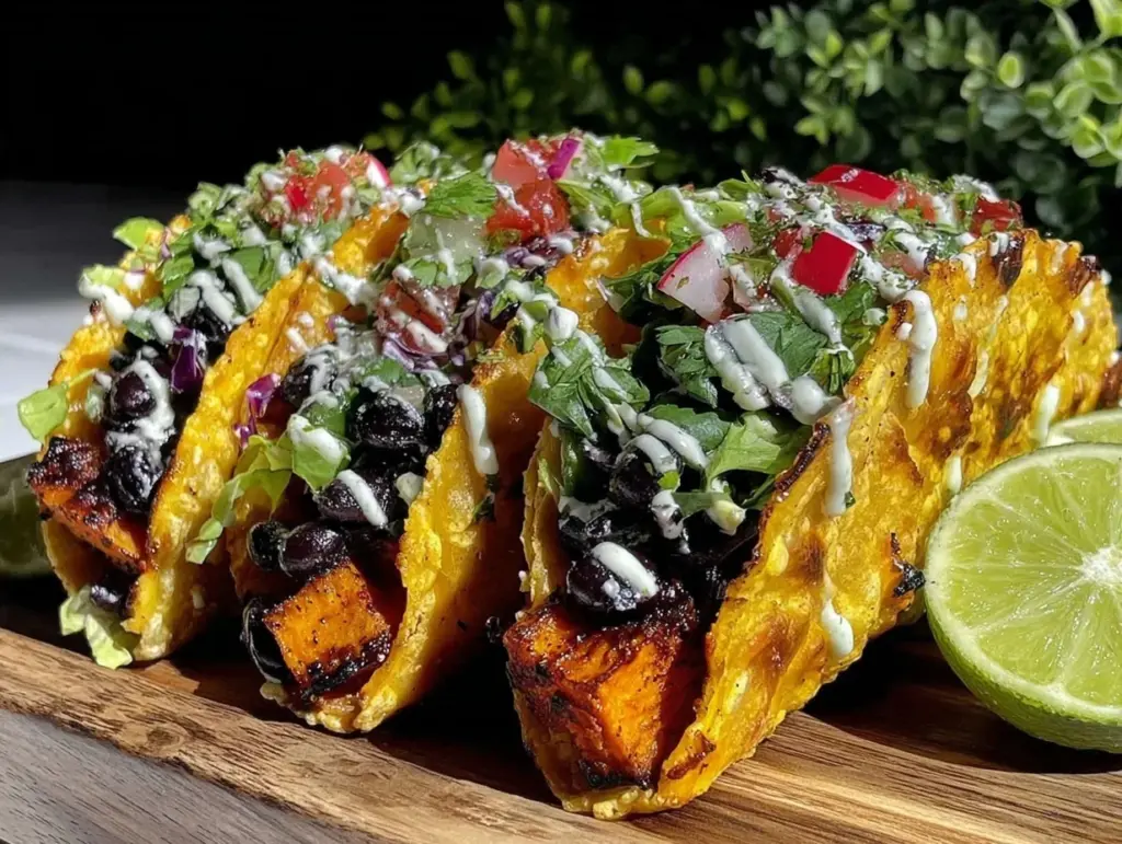 sweet potato and black bean tacos - featured image