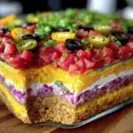taco dip seven layer casserole - featured image