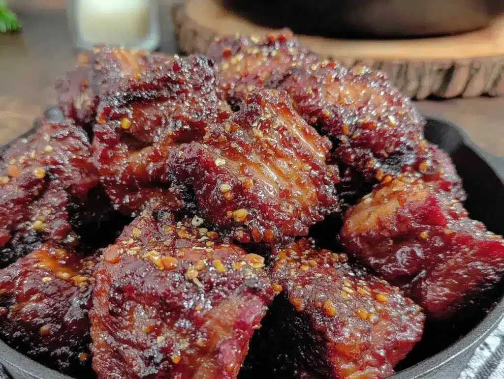 tender smoked brisket burnt ends oven recipe - featured image